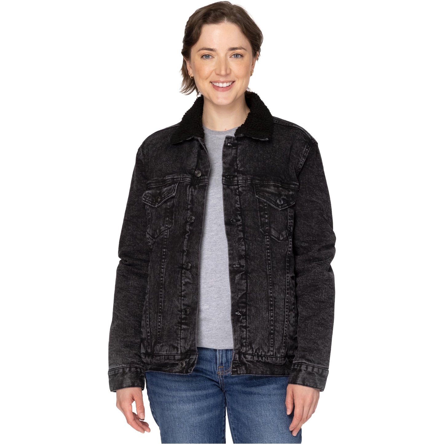 Unisex Sherpa-Lined Denim Jacket