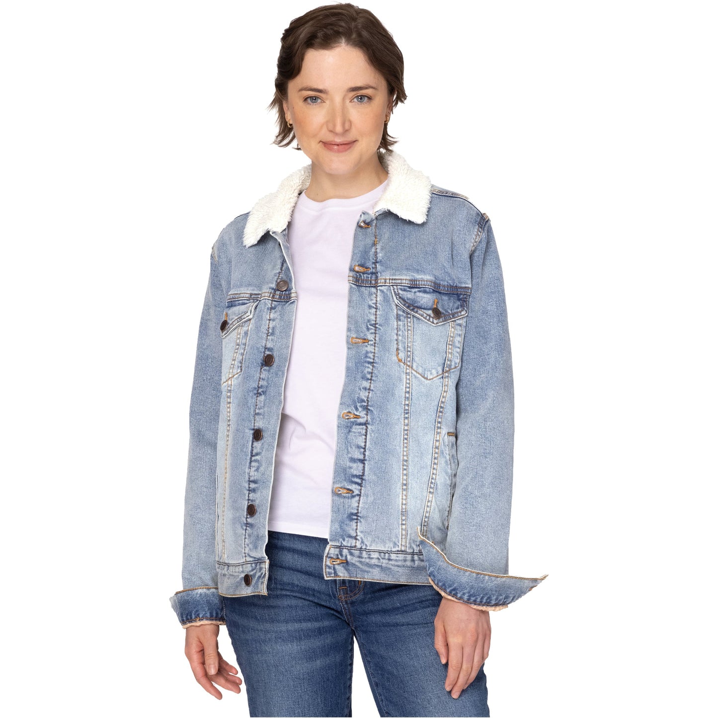 Unisex Sherpa-Lined Denim Jacket