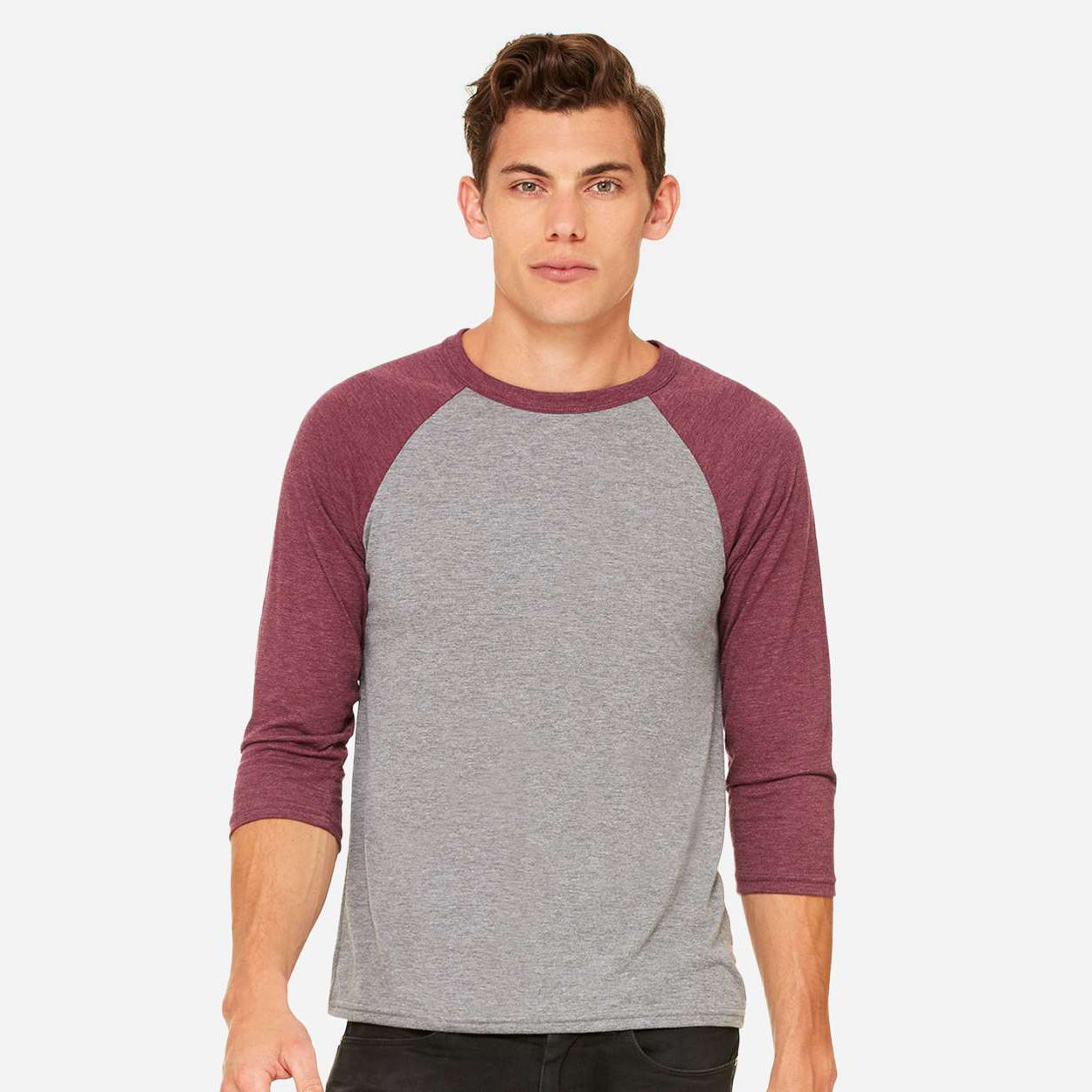 Grey/Maroon Triblend