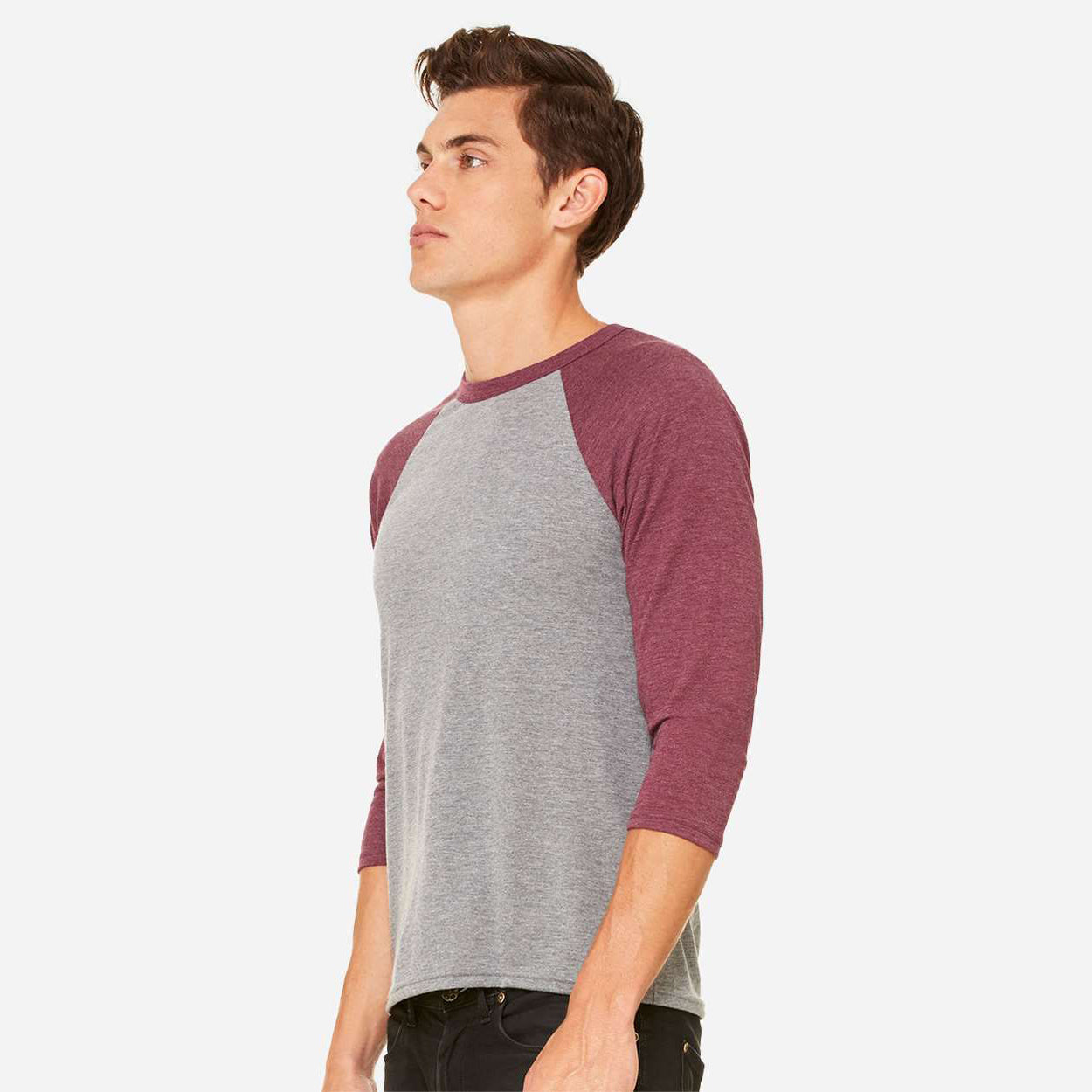 Grey/Maroon Triblend