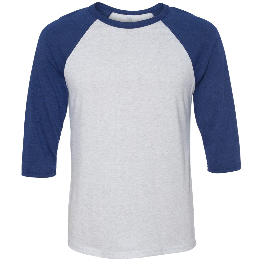 White Fleck/Navy Triblend