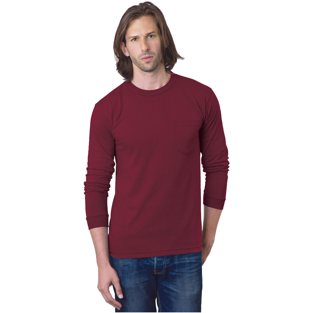 Unisex USA-Made Long Sleeve Pocket T-Shirt