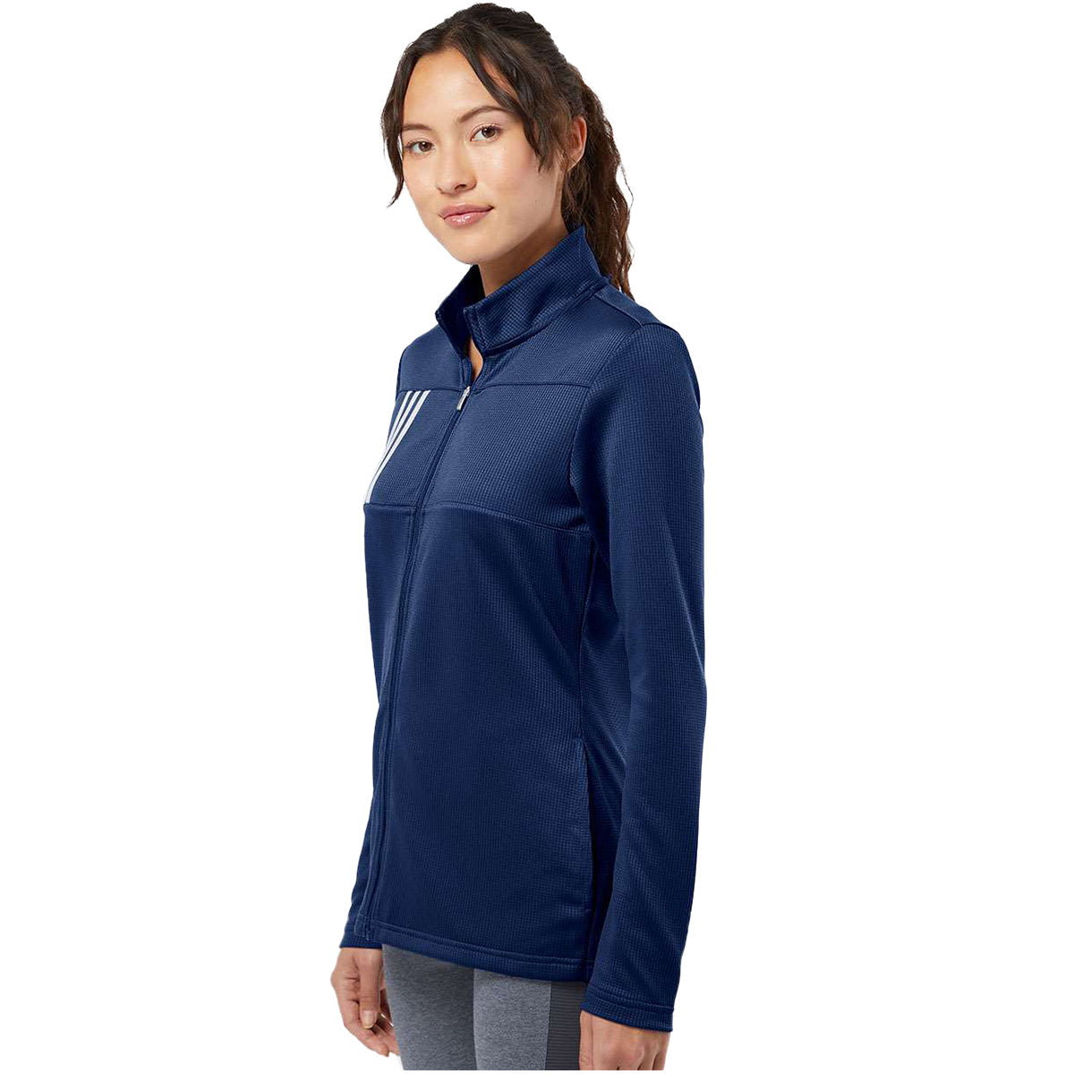 Women's 3-Stripes Textured Full-Zip Jacket – Golf Team Products