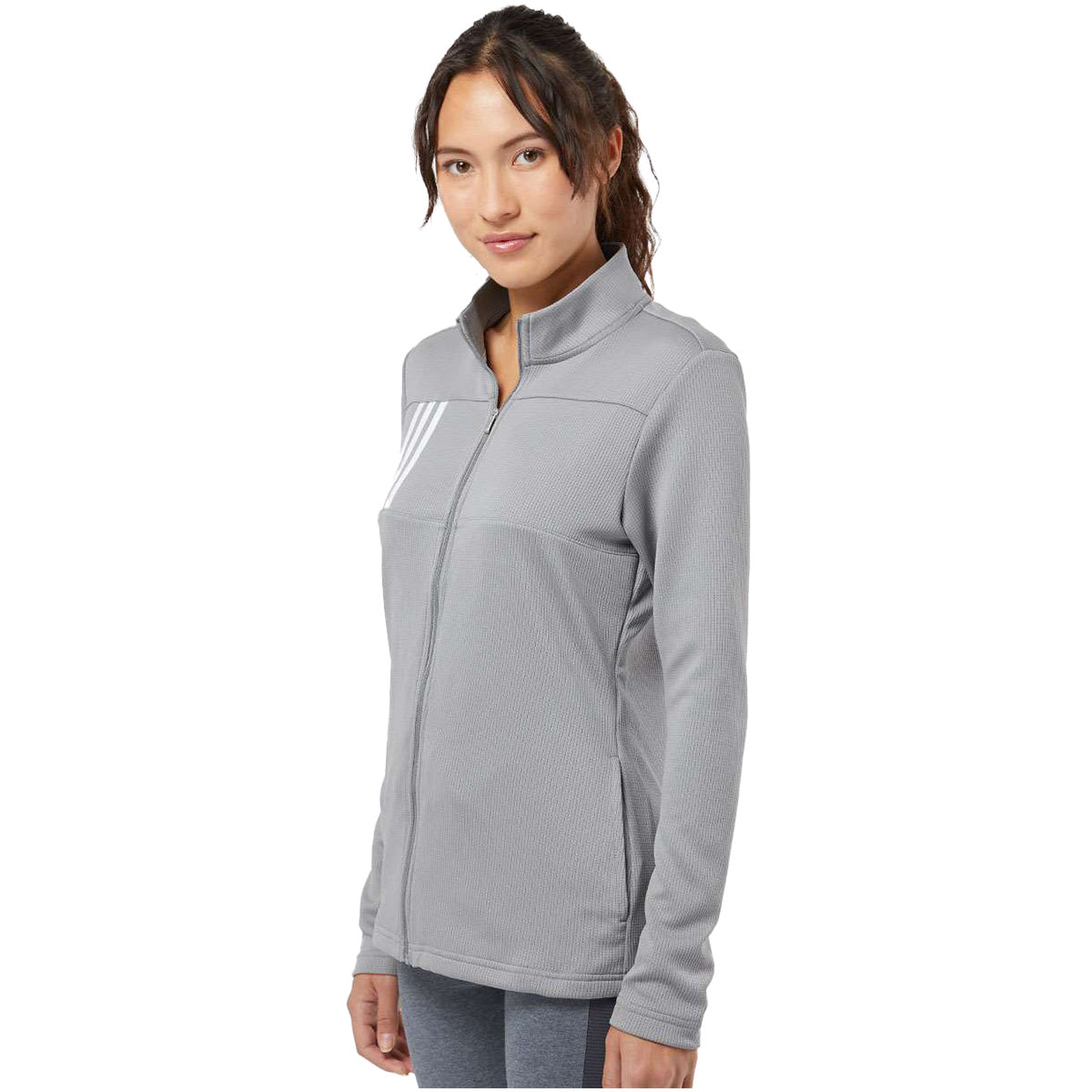 Women's 3-Stripes Textured Full-Zip Jacket – Golf Team Products