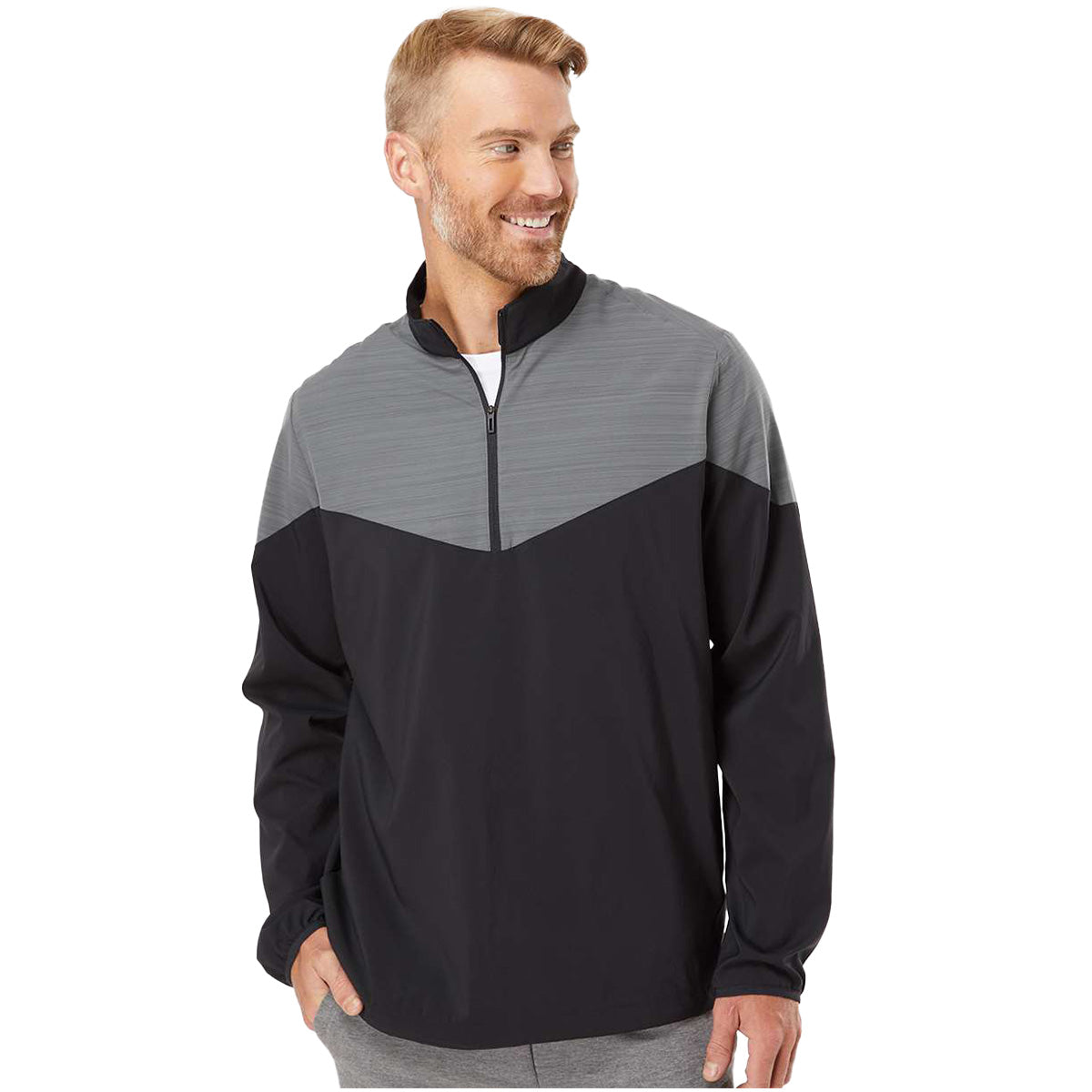 Heather Chevron Block 1/4-Zip Wind Pullover – Golf Team Products