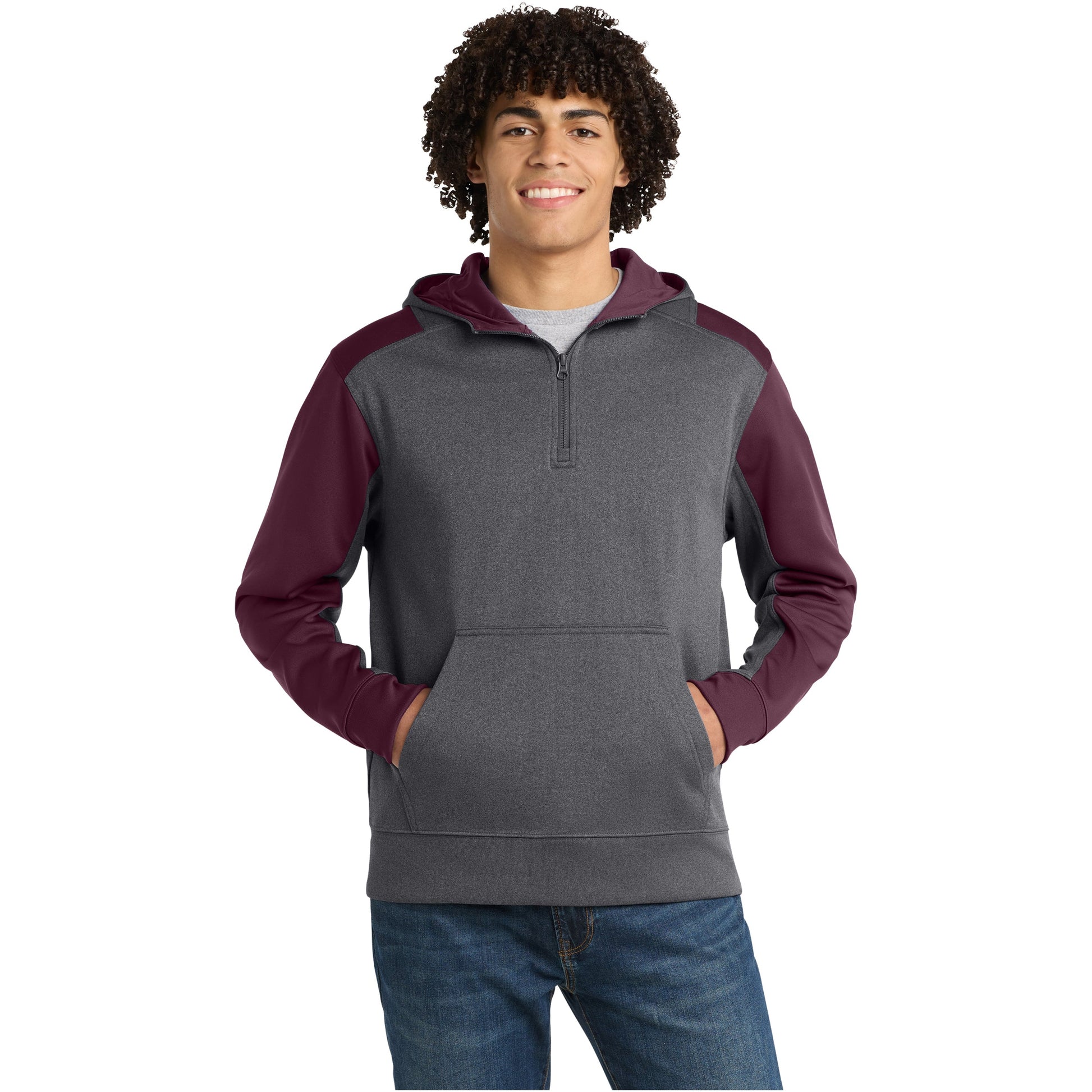 Graphite Heather/Maroon