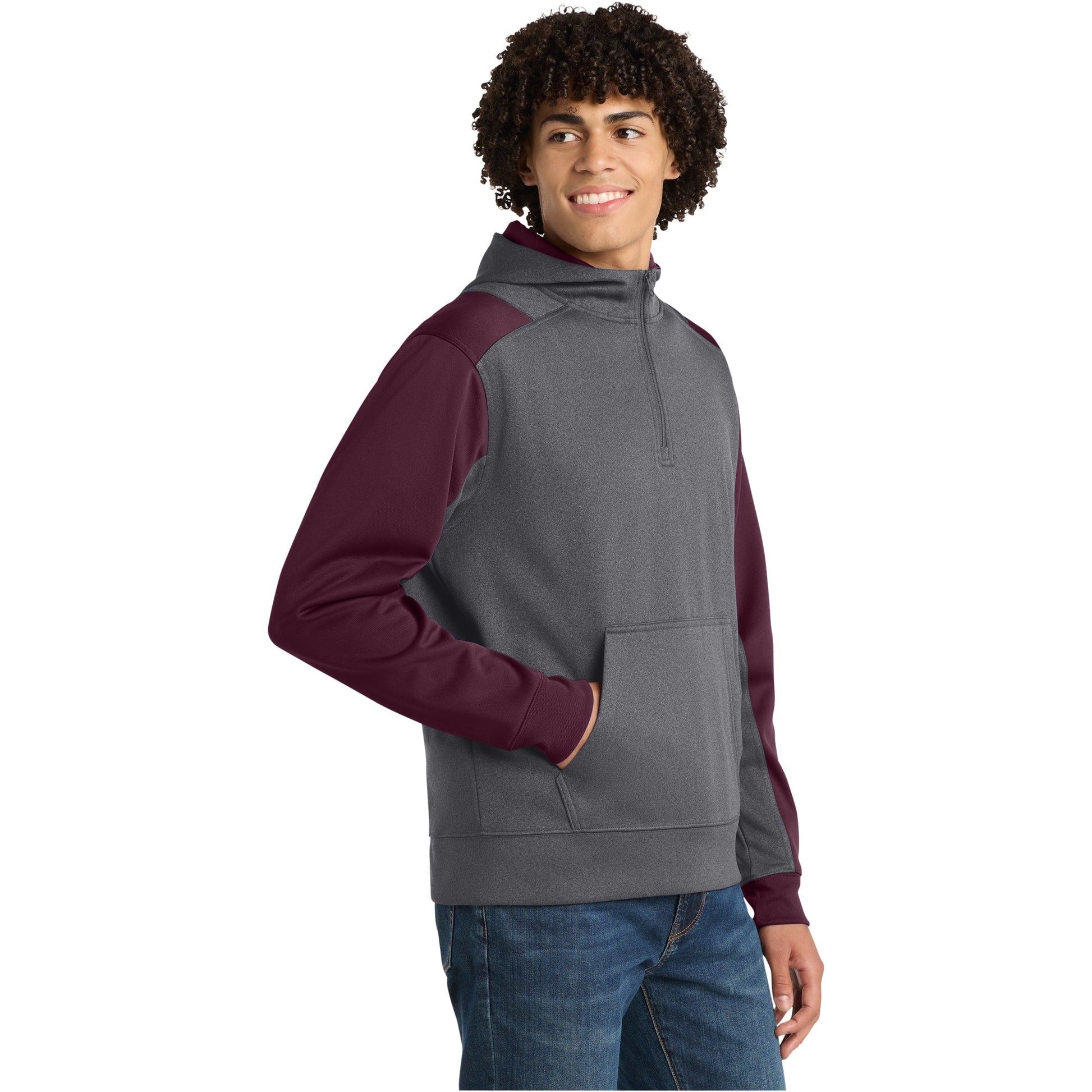 Graphite Heather/Maroon