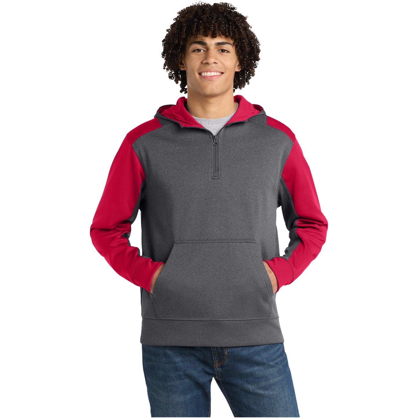 Graphite Heather/True Red