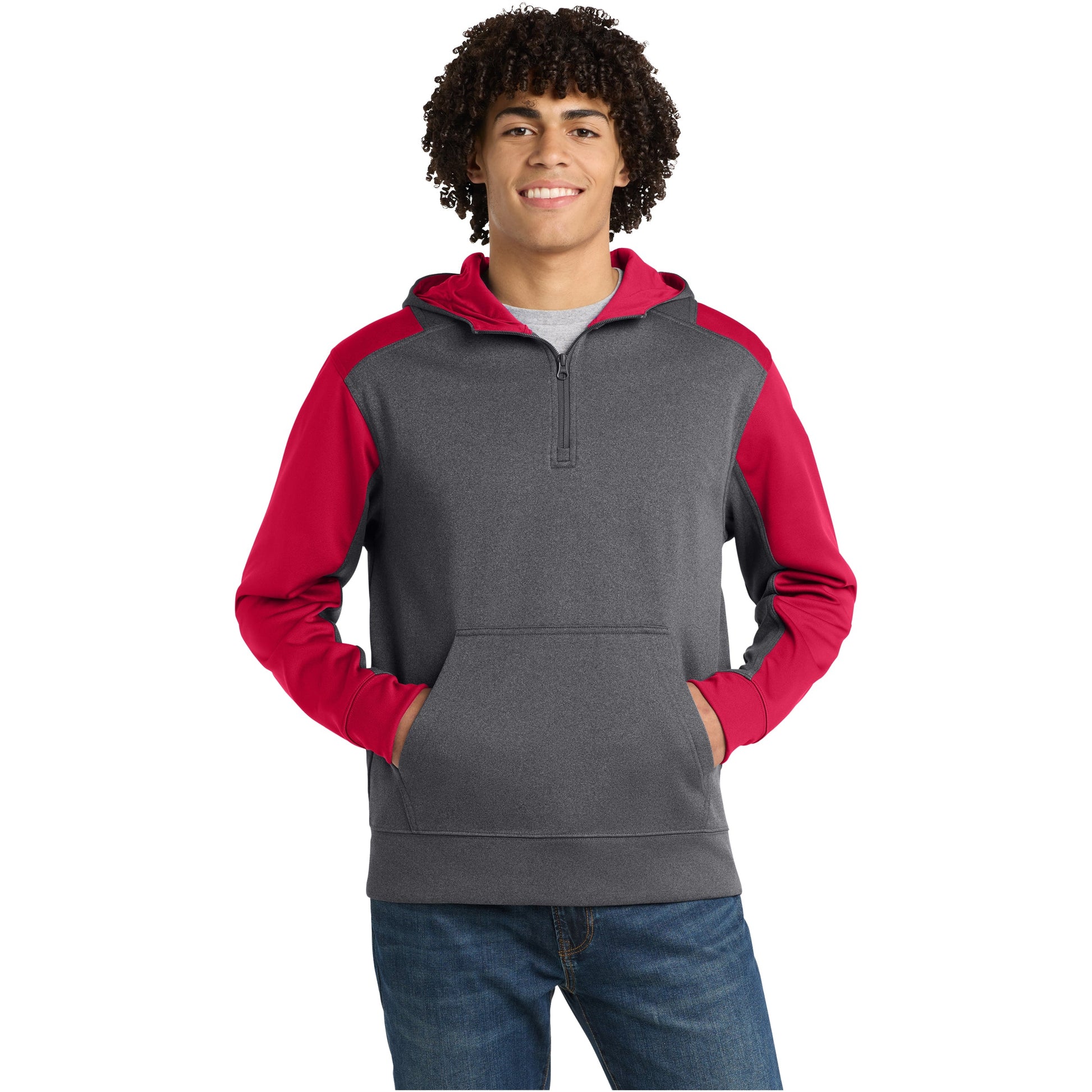 Graphite Heather/True Red