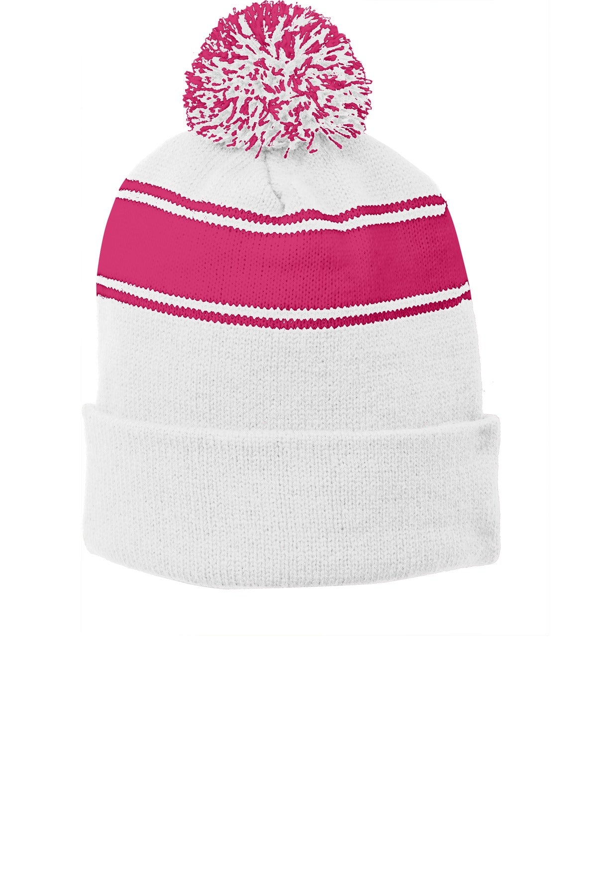 Stripe Pom Pom Beanie