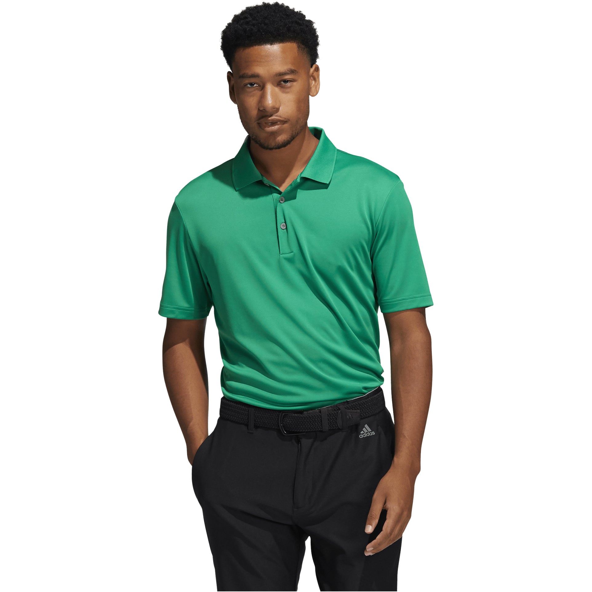 Green adidas golf top shirt